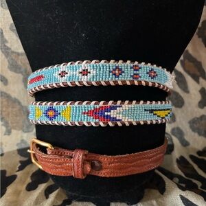 Beaded Leather Women's belt